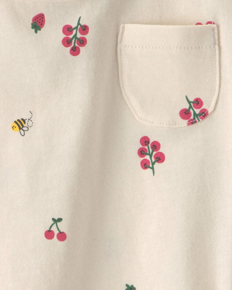 B&eacute;b&eacute; fille - Haut manches courtes &agrave; motif floral - Cr&egrave;me, image 2 sur 2 diapositives