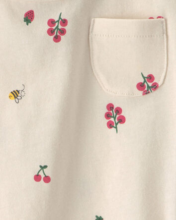 B&eacute;b&eacute; fille - Haut manches courtes &agrave; motif floral - Cr&egrave;me, 