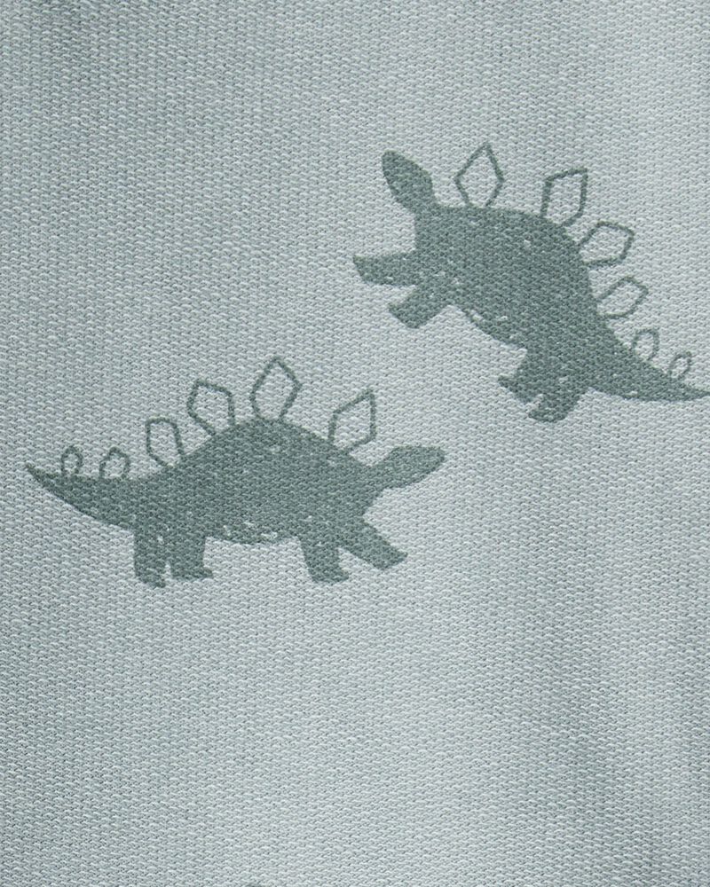 B&eacute;b&eacute; gar&ccedil;on - Ensemble t-shirt &agrave; manches longues et pantalon en French terry dinosaure- Vert/Gris, image 4 sur 4 diapositives