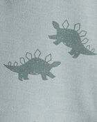 B&eacute;b&eacute; gar&ccedil;on - Ensemble t-shirt &agrave; manches longues et pantalon en French terry dinosaure- Vert/Gris, image 4 sur 4 diapositives