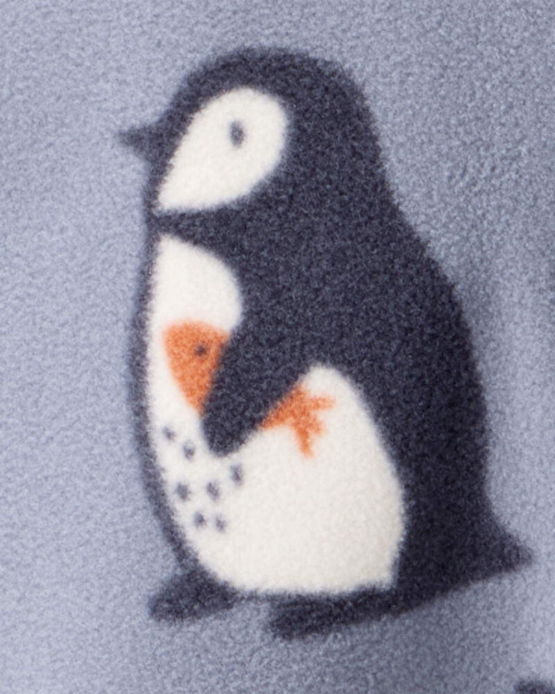 Baby Boy Penguin DreamPlush Snug Fit 2-Way Zip Sleeper - Grey, image 3 of 4 slides