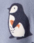 Baby Boy Penguin DreamPlush Snug Fit 2-Way Zip Sleeper - Grey, image 3 of 4 slides