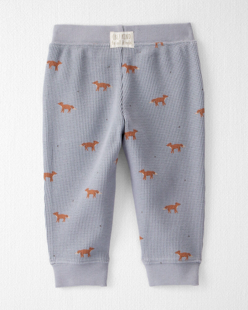 Baby Organic Cotton Waffle Knit Set in Shadow Fox Print, image 2 of 6 slides