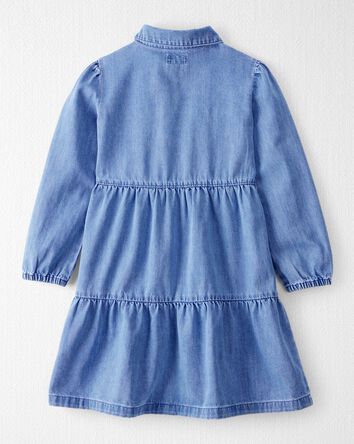 Girls Organic Cotton Chambray Dress, 