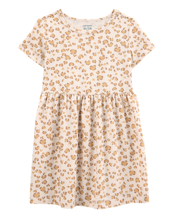 Toddler Cheetah Animal Print Short-Sleeve Dress, 