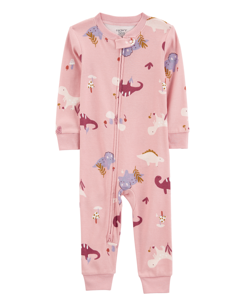 Toddler 1-Piece Dinosaur 100% Snug Fit Cotton Footless Pyjamas, image 1 of 4 slides