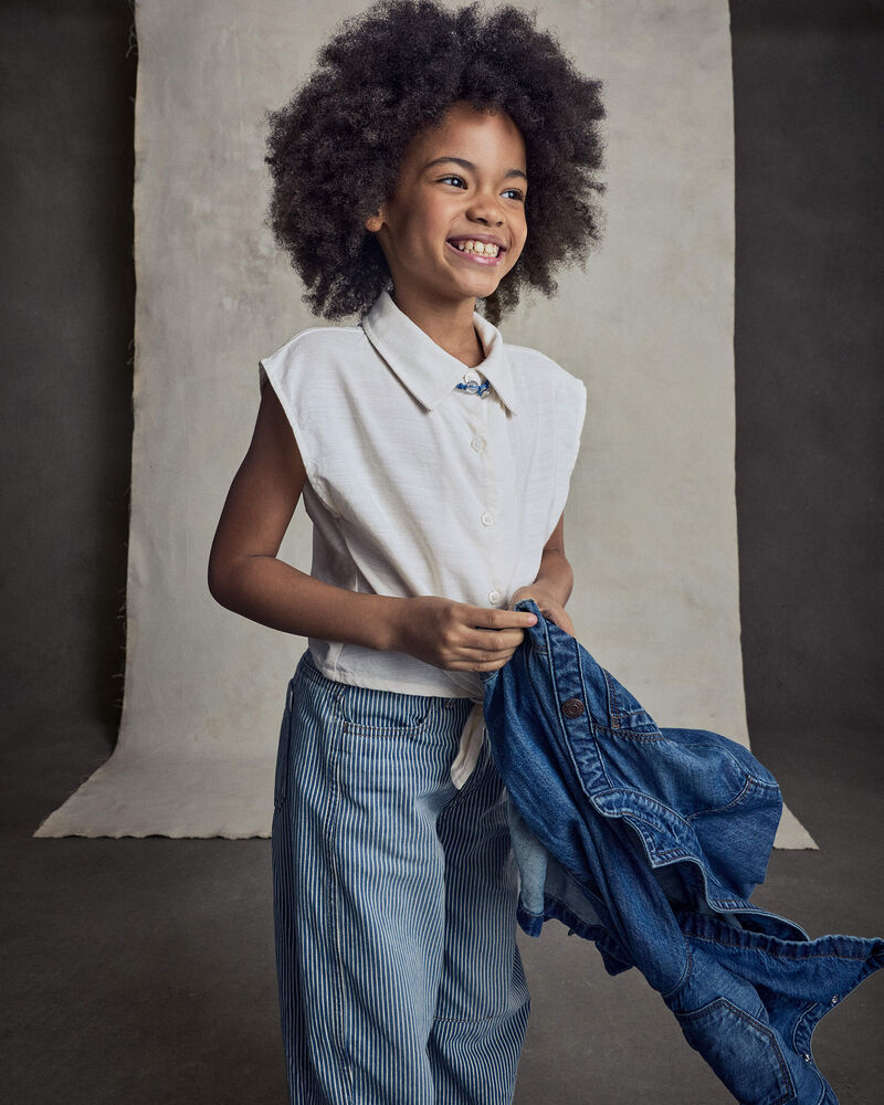 Girls Hickory Denim Barrel Jeans - Light Wash, image 5 of 8 slides