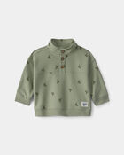 Baby Boy Cactus French Terry Pullover Sweatshirt - Olive, image 1 of 3 slides