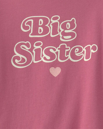 Girls 'Big Sister' Long-Sleeve Graphic Tee - Pink, 