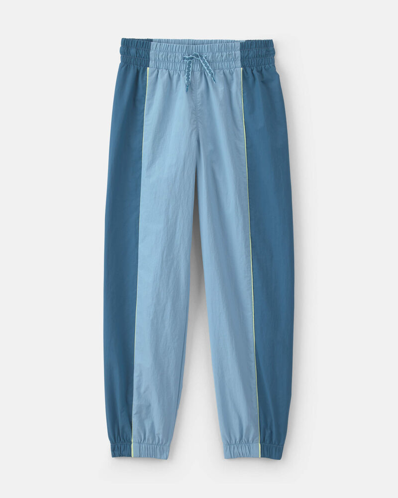 Girls Striped Drawstring Joggers - Blue, image 1 of 4 slides