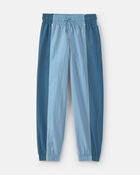 Girls Striped Drawstring Joggers - Blue, image 1 of 4 slides
