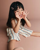 Tout-petit fille - Pantalon capri &agrave; jambes larges &agrave; rayures - Cr&egrave;me, image 5 sur 7 diapositives