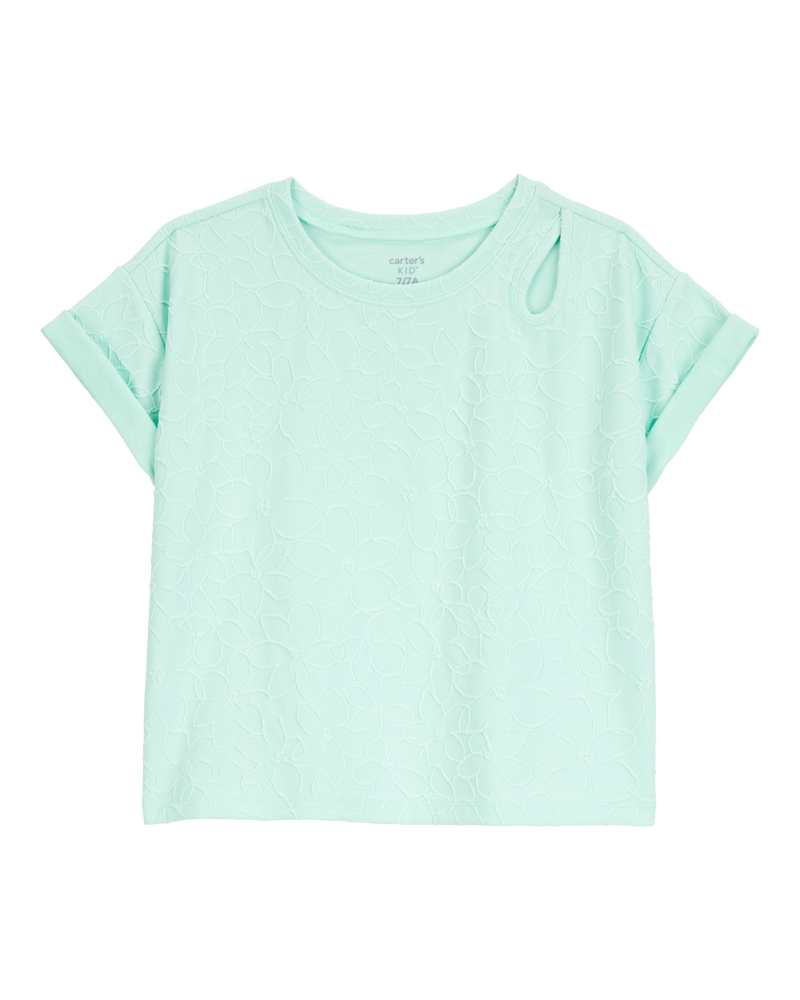 Filles - T-shirt à manches courtes aux couleurs unies - Turquoise, image 1 sur 3 diapositives