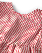 B&eacute;b&eacute; fille - Ensemble 3 pi&egrave;ces en coton biologique, guingan, image 3 sur 4 diapositives