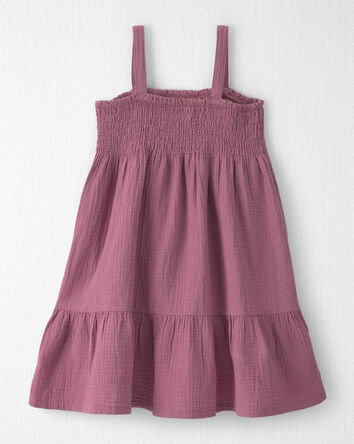 Filles - Robe en gaze &agrave; smocks en coton biologique, 
