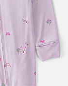Baby Girl Fairytale 2-Way Zip PurelySoft Sleeper - Purple, image 3 of 8 slides
