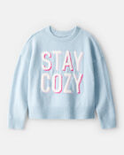 Girls Stay Cozy Sweater - Blue, image 1 of 4 slides