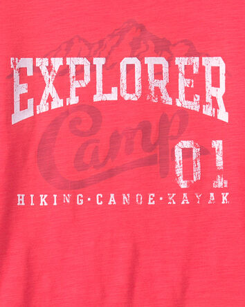 Boys 'Explorer Camp' Graphic Tee - Orange, 