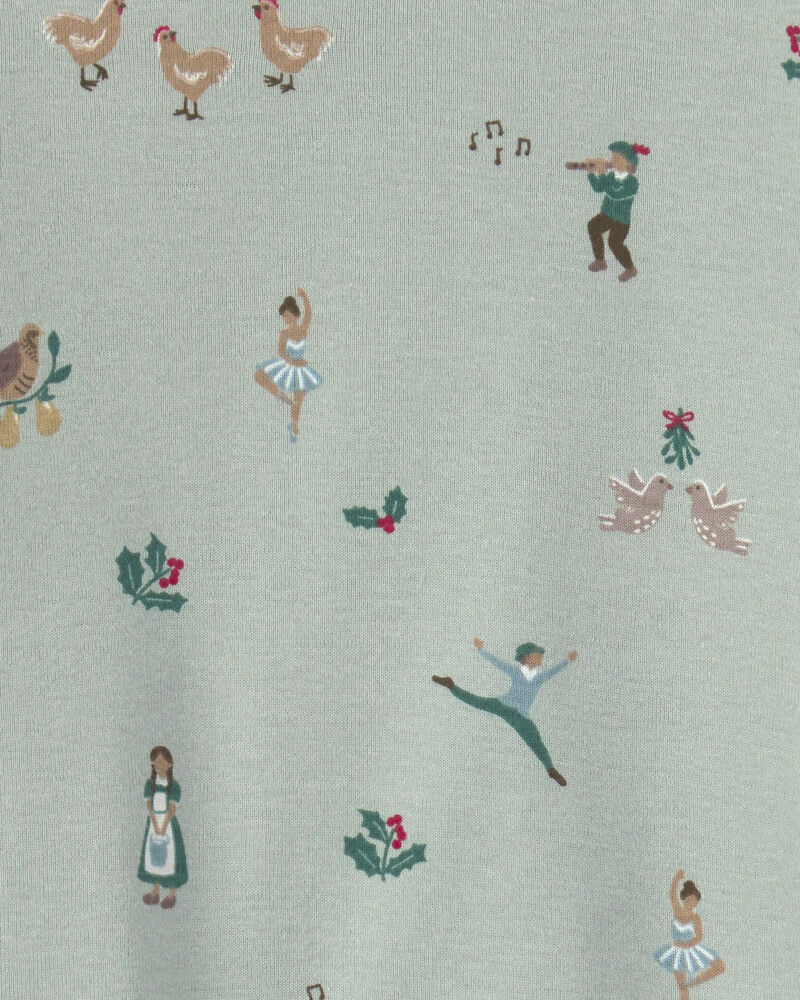 Tout-petit - Pyjama 2 pi&egrave;ces en coton biologique au motif des 12 jours de No&euml;l, image 3 sur 3 diapositives