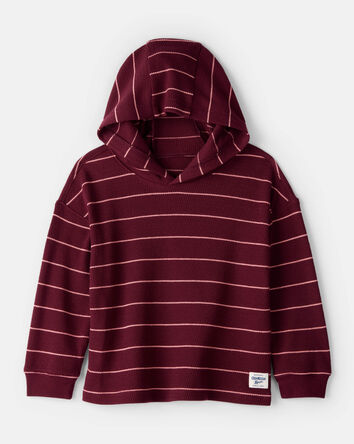 Toddler Striped Long-Sleeve Hooded Top - Red, 