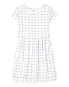 Kid Floral Short-Sleeve Dress- Ivory, image 1 of 4 slides