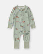 B&eacute;b&eacute; gar&ccedil;on - Grenouill&egrave;re PurelySoft &agrave; fermeture &agrave; glissi&egrave;re double sens &agrave; motif animaux - Vert, image 2 sur 7 diapositives