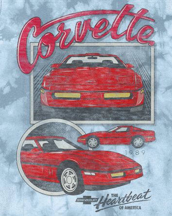 T-shirt teint par nœuds à imprimé de Corvette, 