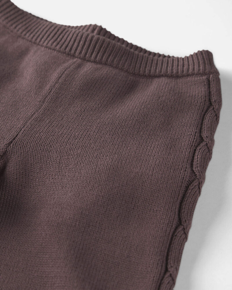 Toddler Girl 2-Piece Organic Cotton Cable Knit Sweater Top & Pant Set, image 2 of 3 slides