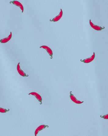 Gar&ccedil;ons - Polo sport &agrave; motif de piments - Bleu, 