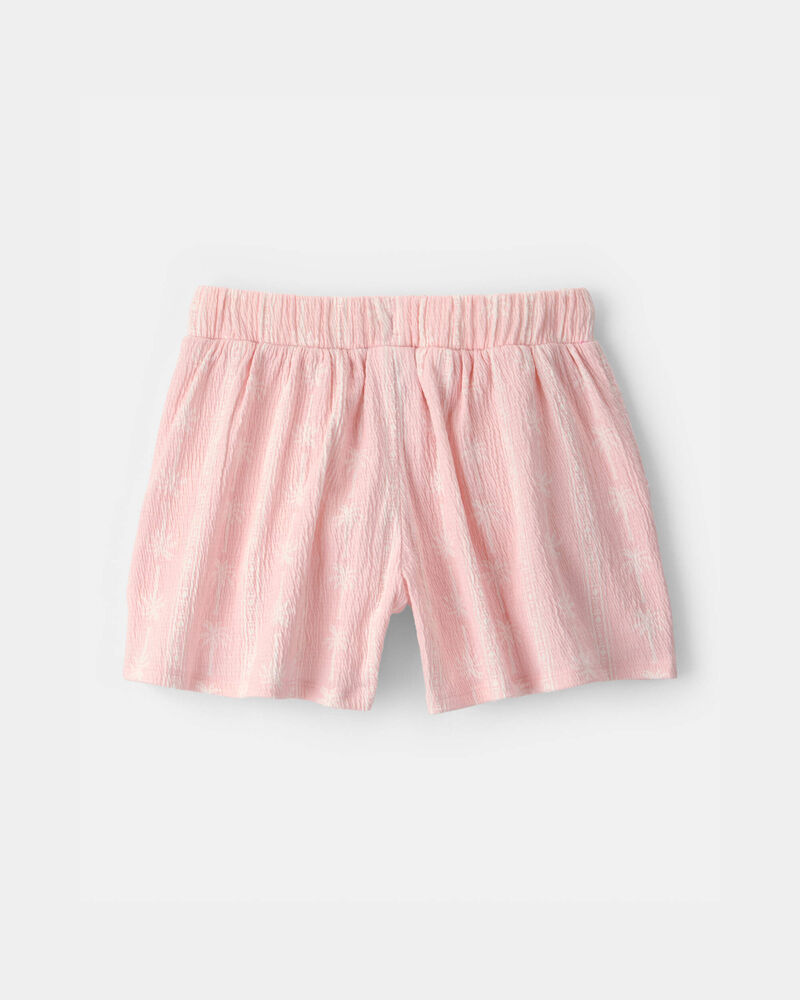 Filles - Short en gaze &agrave; motif de palmier - Rose, image 2 sur 3 diapositives