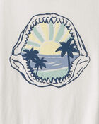 Jeune - T-shirt &agrave; imprim&eacute; fossile de requin - Ivoire, image 2 sur 2 diapositives