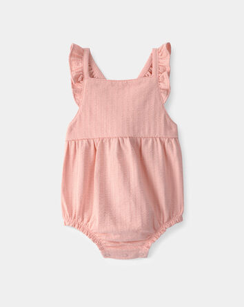 Baby Girl Solid Sleeveless Romper - Blush, 