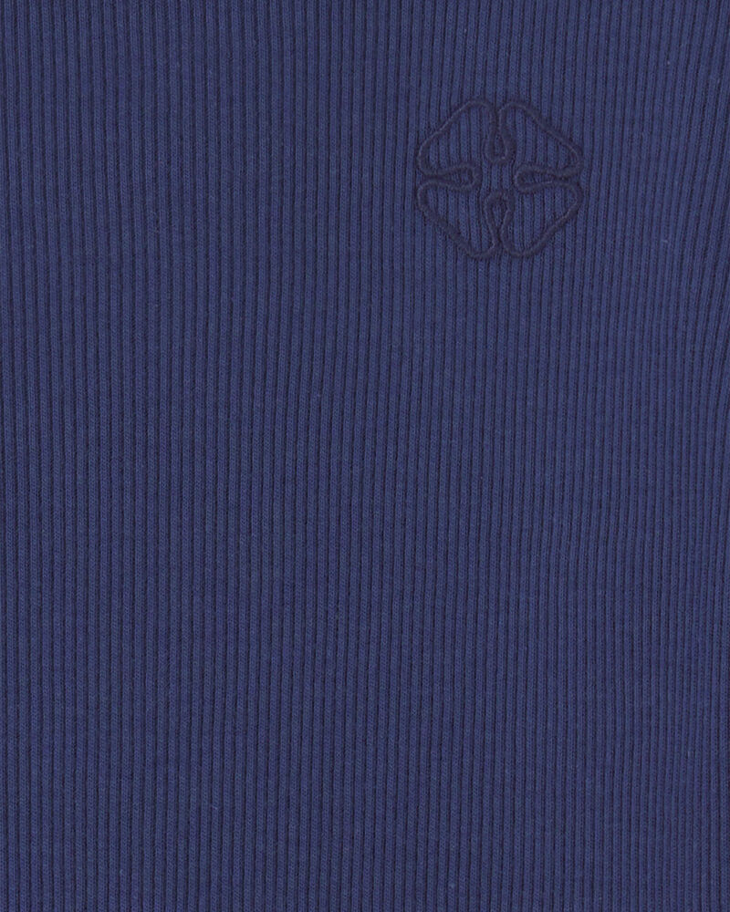 Toddler Girl Long-Sleeve Rib Top - Navy Blue, image 2 of 3 slides
