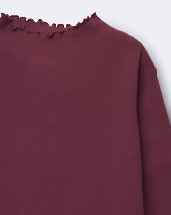 Toddler Girl Mock Neck Ruffle Long-Sleeve Top - Burgundy, 