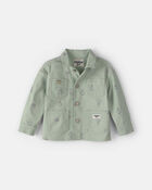 Toddler Girl Floral Canvas Jacket - Green, image 1 of 3 slides