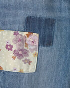 Baby Girl Floral Patch Denim Pull-On Jeans - Light Wash, image 3 of 4 slides