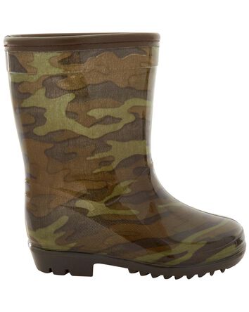 Camo Print Rain Boots, 