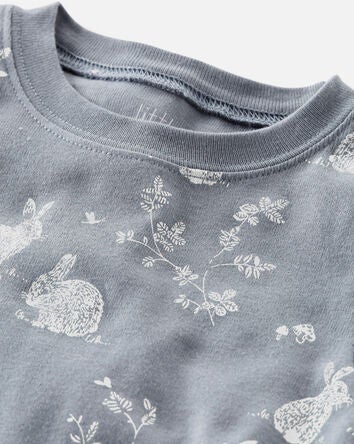 Baby 2-Piece Organic Cotton Bunny-Print Pyjamas, 