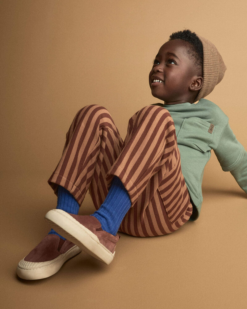 Toddler Boy Striped Pocket Pants - Brown, image 3 of 6 slides