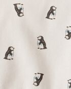 Baby Boy Penguin Print Fleece Sweatshirt - Cream, image 2 of 3 slides