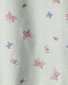 Toddler Girl Butterfly Print Long Sleeve Tee - Green, image 2 of 3 slides