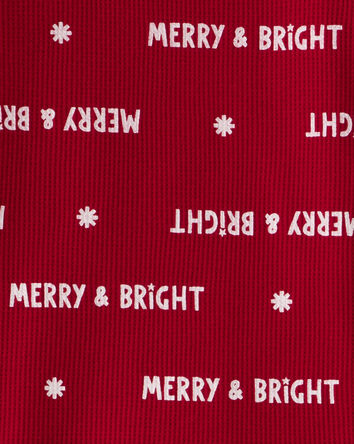 Kid Merry & Bright Christmas Cotton Long-Sleeve 2-Piece pyjamas - Red, 