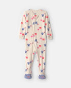 Toute-petit fille - Pyjama ajust&eacute; 1 pi&egrave;ce &agrave; pieds en DreamPlush &agrave; motif monstre &ndash; Cr&egrave;me, image 1 sur 4 diapositives