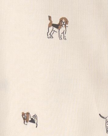 Toddler Boy Dog Long-Sleeve Button-Down Shirt - Cream, 