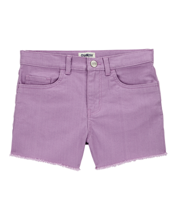 Kid Iconic Raw Hem Shorts - Purple, 
