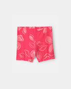 Baby Girl Floral Bike Shorts - Coral, image 1 of 4 slides