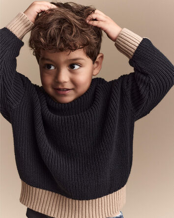 Toddler Campus Pullover Sweater - Black, 