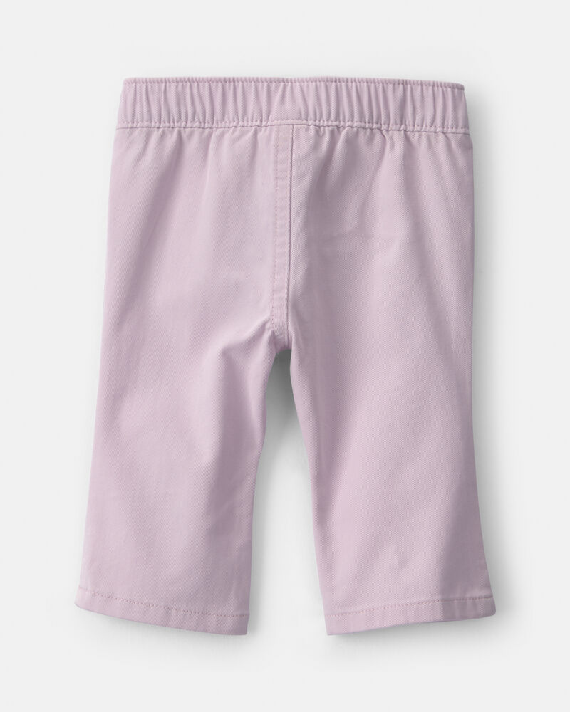 Baby Girl Straight-Leg Scalloped Pocket Pants - Purple, image 2 of 4 slides