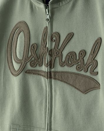 Kid OshKosh Logo Zip-Up Hoodie - Green, 