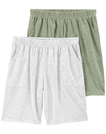 2-Pack Pull-On Slub Jersey Pyjama Shorts, 